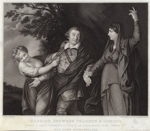 Garrick entre tragédie et comédie - Joshua Reynolds