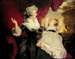 Georgiana, duchesse de Devonshire avec sa fille Lady Georgiana Cavendish - Joshua Reynolds