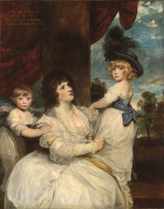 Portrait de Jane, comtesse de Harrington, avec ses fils, le vicomte Petersham et l
