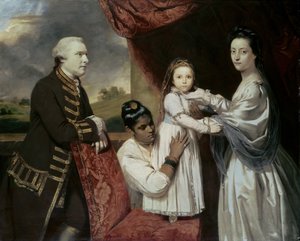Tysoe Saul Hancock, sa femme Philadelphia, leur fille Elizabeth et leur servante indienne Clarinda, vers 1763-65 - Joshua Reynolds