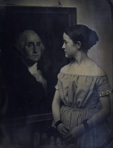 Fille avec portrait de George Washington, vers 1850 - Josiah Johnson Hawes, Albert Sands Southworth