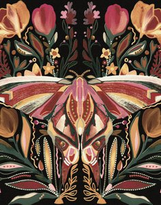 Papillon de nuit aux motifs floraux bohèmes - Josie George