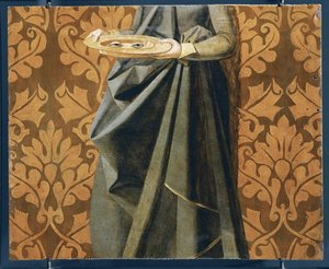 Les yeux de Sainte-Lucie, détail (peinture sur bois)