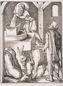 Le Meunier. Reproduction du 19ème siècle de la gravure du 16ème siècle par Jost Amman - Jost (after) Amman