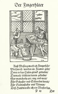 Le fabricant de dés à coudre (gravure) - Jost (after) Amman