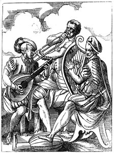 Un guitariste, un luthiste et un joueur de trombone, 16ème siècle 1849 - Jost Amman