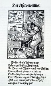 Un astronome avec un vers de Hans Sachs, pub. Francfort 1568 - Jost Amman