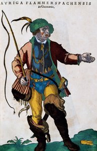 Costume de cocher en Allemagne, gravure de Habitus praecipuorum popularum - Jost Amman