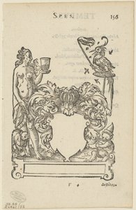 Emblème avec bouclier héraldique vierge, folio 156 de l