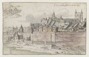 Vue des murs de Maastricht avec l