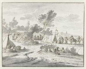 Vue sur un campement de l