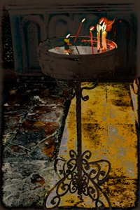 Bougies de dévotion ; de la série Église du Saint-Sépulcre, 2016 (photographie)