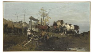 Conversation au puits, 1877 - Jozef Brandt