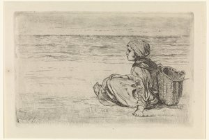 Une jeune fille au bord de la mer - Jozef Israëls
