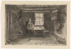 Intérieur avec mère et enfant - Jozef Israëls
