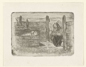 Enfants près de la porcherie - Jozef Israëls