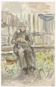 Fille assise dans un jardin - Jozef Israëls