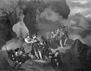 Les Tyroliens combattant les Français dans les montagnes
