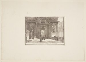 Veduta del Portico di S. Pietro della parte del Constantino. 1. Palazzo del Vaticano - Jérôme Charles Bellicard