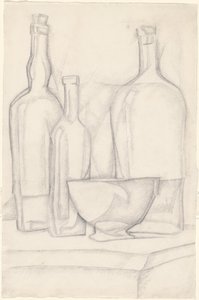 Bouteilles et bol - Juan Gris