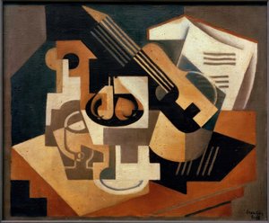 Guitare et bol de fruits - Juan Gris
