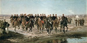 La visite au Rio Negro par le général Julio Argentino Roca (1843-1914) et son armée