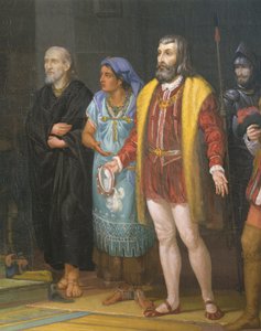 Hernan Cortes, la Malinche et Bartolome de Las Casas (détail) - Juan Ortega