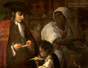 Espagnol et Noir produisent un Mulâtre, c.1715