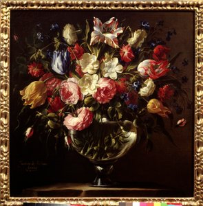 Vase de fleurs. Peinture de Juan de Arellano (1614-1676)