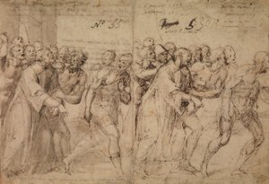 Étude pour Saint Étienne conduit à son martyre, 1566 (recto)