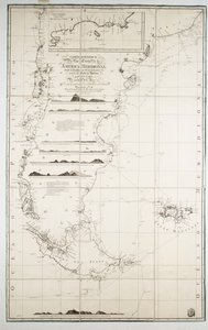 Carte du Chili, Patagonie, Terre de Feu et Îles Falkland, c.1798 - Juan de Langara