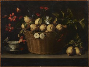 Nature morte avec des citrons dans un panier en osier, vers 1643-1649
