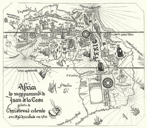 Afrique, de la carte du monde de Juan de la Cosa de 1500 (gravure) - Juan de la (after) Cosa