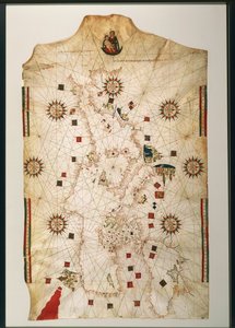 Copie du 19e siècle du planisphère nautique de Juan de la Cosa
