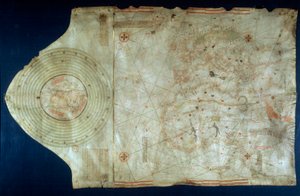 Carte marine de Juan de la Cosa (1460-1510), cartographe compagnon du navigateur Christophe Colomb (1451-1506) - Juan de la Cosa