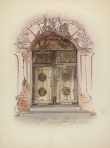 Porte et peinture murale, vers 1941 - Juanita Donahoo