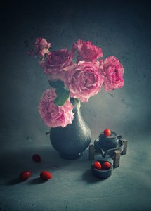 Roses de jardin et tomates - Judy Tseng