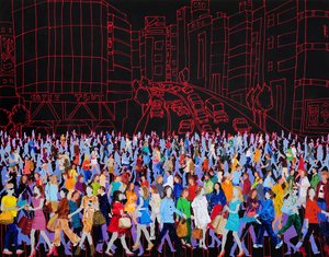 Une foule bigarrée en ville - Jukyong Park