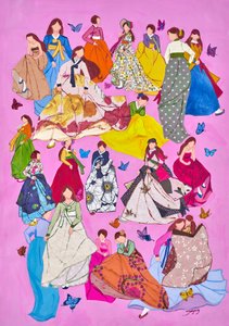 Femmes en hanbok aux couleurs vives - Jukyong Park