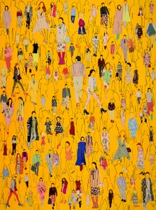 La foule branchée en jaune