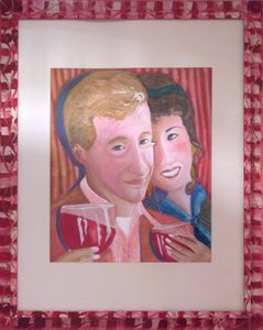 Couple avec un verre de vin