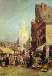 Marché à Hennebont - Jules Achille Noel