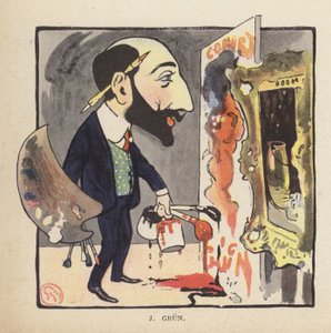 Autoportrait du peintre et illustrateur français Jean-Alexandre Grun - Jules Alexandre Gruen or Grun