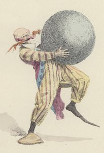Clown tenant une grande balle - Jules Arsene (after) Garnier
