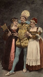 Un limosin (limousin) avec deux femmes. Pantagruel. Illustration de Jules Garnier. Dans "Rabelais et l