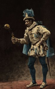Homme jouant au boucquet (au bilboquet). Gargantua. Illustration de Jules Garnier. Dans "Rabelais et l