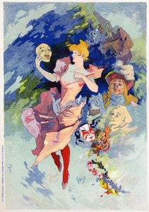 Art. Divertissement. La comédie. Allégorie par Jules Chéret, France, vers 1890 - Jules Cheret