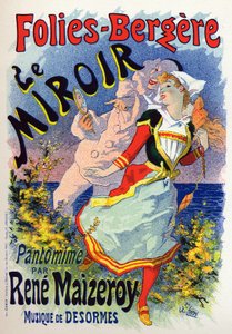 Le miroir, spectacle de mime au cabaret Les Folies Bergères, Paris - Jules Cheret