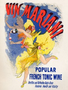 Nourriture et boisson. Vin tonique français Mariani (premier vin de coca). Affiche de Jules Chéret (1836-1932), France - Jules Cheret