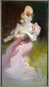 La femme à la mandoline - Jules Cheret